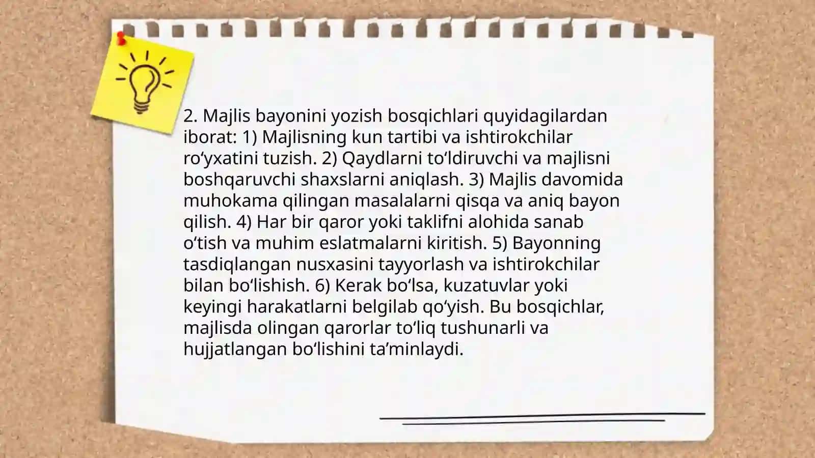 Majlis bayoni va majlis bayonidan koʻchirmalar tayyorlash 4