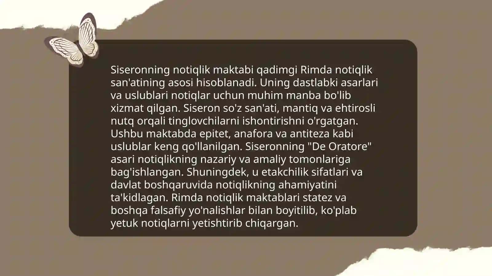 G'arb notiqlar:Aristotel Siseron, Kvintilian va boshqalar - Yo'ldasheva Asaloy 4