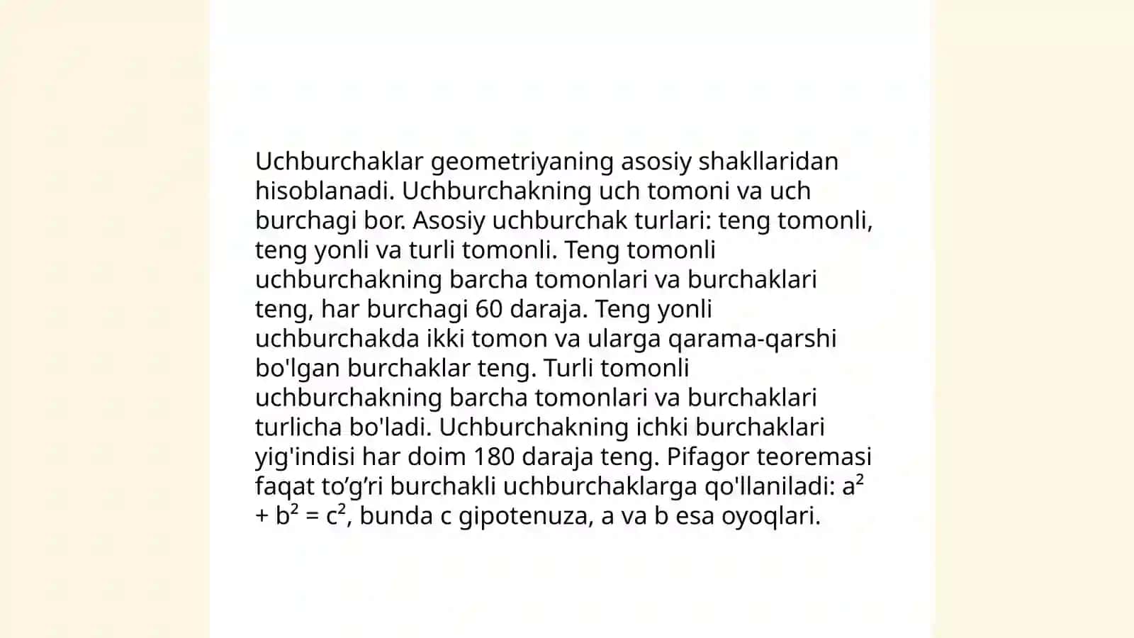 Geometrik shakllar va o'lchamlar 4