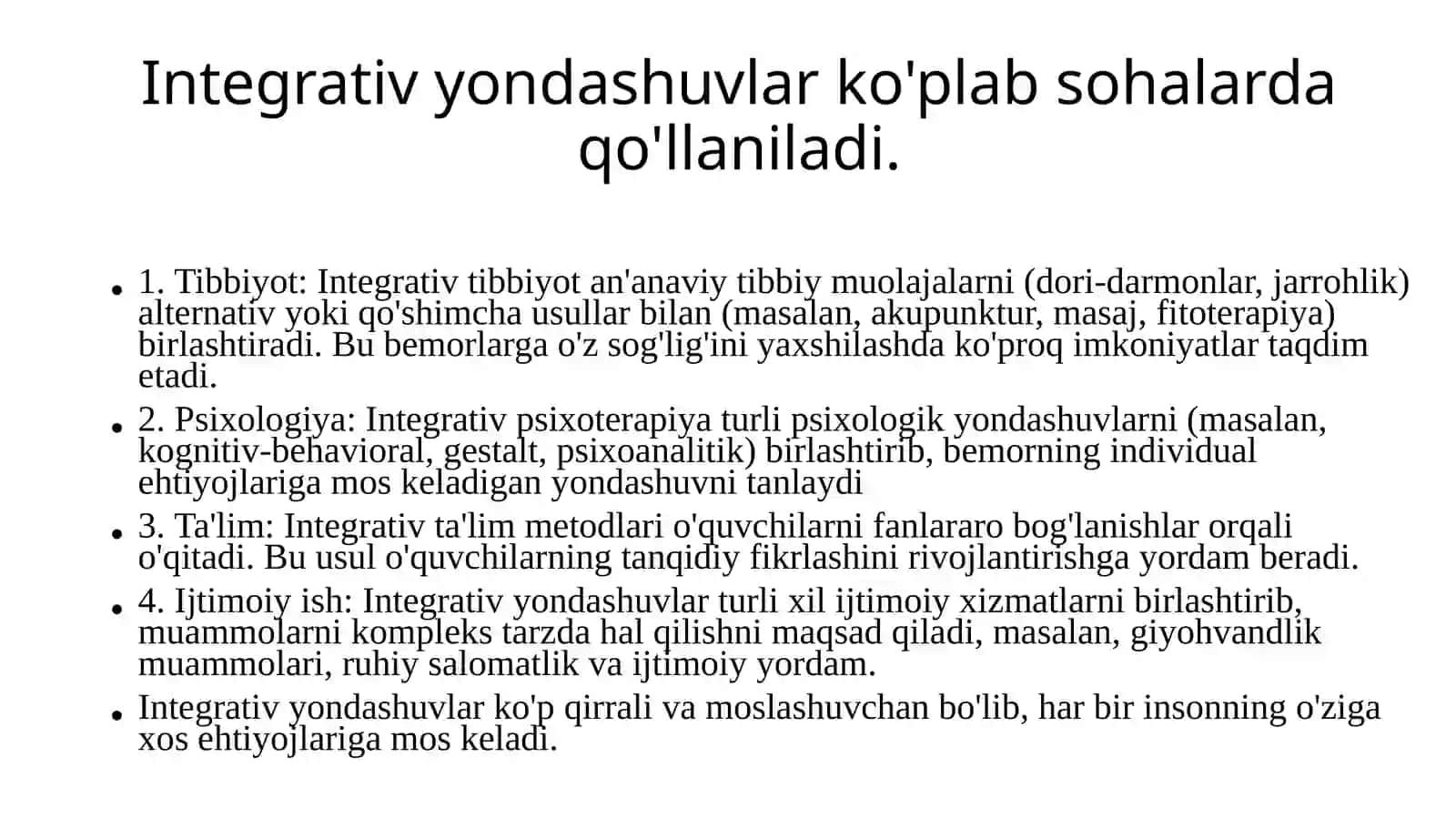 Integrativta’limning sinflar gabo’linishi 4