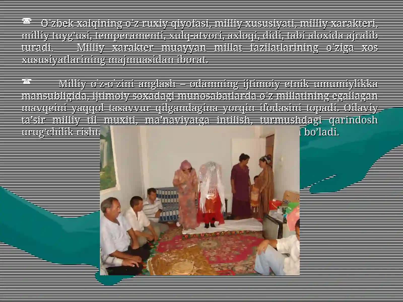 ANANAVIY OILA TURMUSH MAROSIMLARI XALQ MADANIYATINING FENOMENI 4