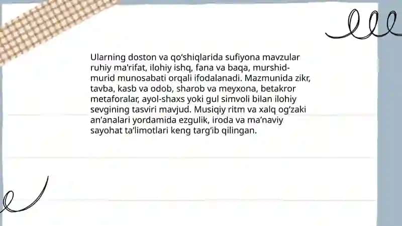 Mashrab va Xoʻjanazar Huvaydo ijodiy merosi 4