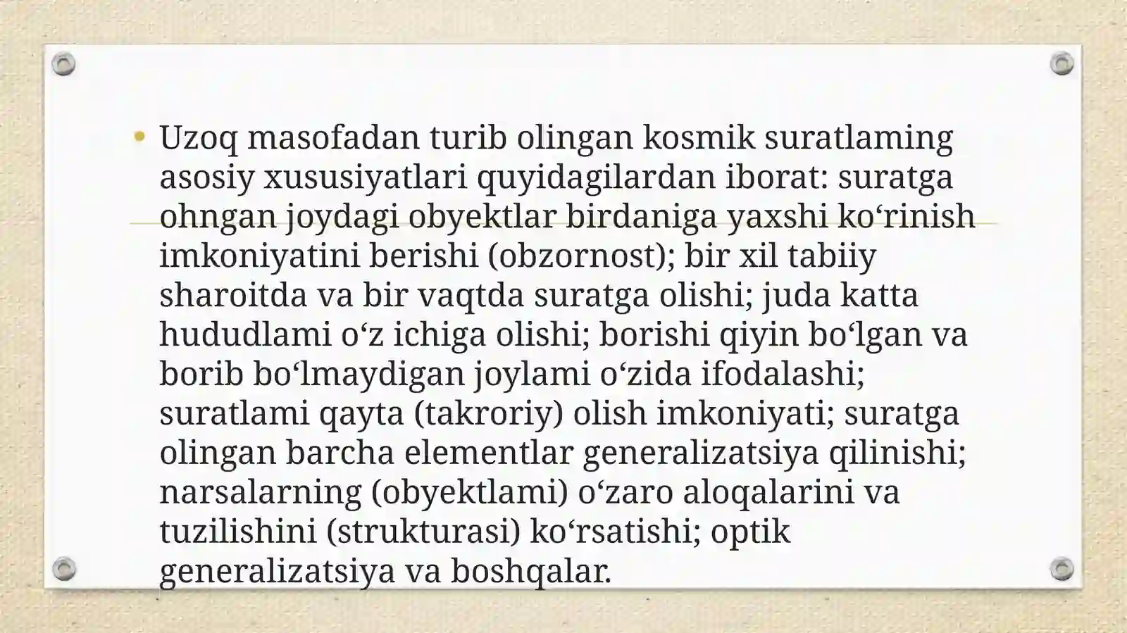 Kosmosdan olingan suratlar va ularning xususiyatlari 4