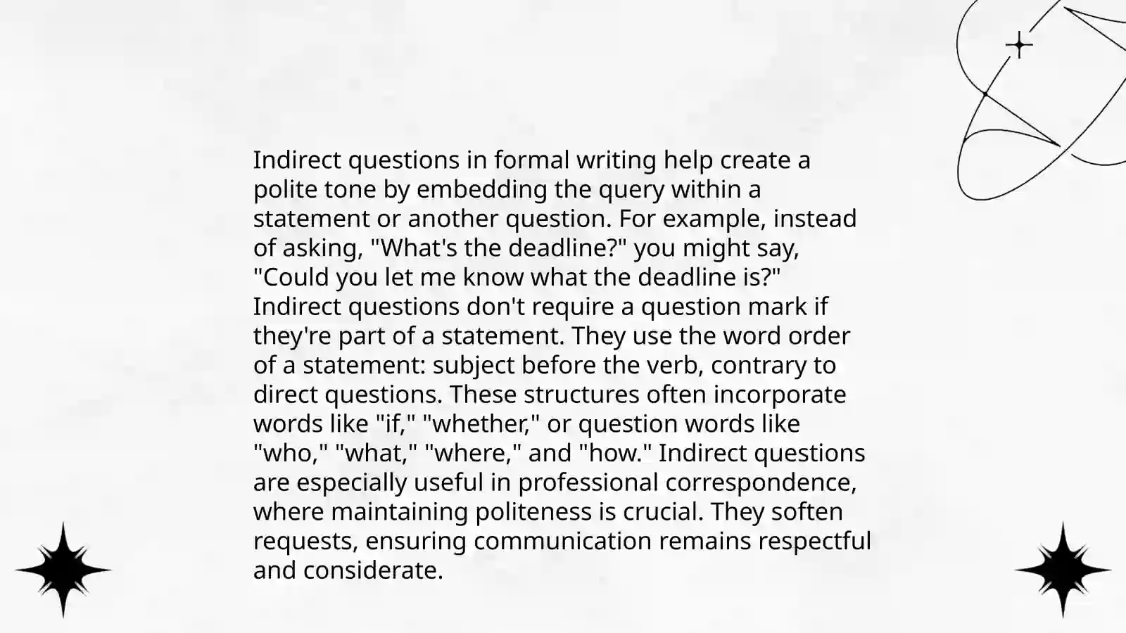 Indirect questions 4