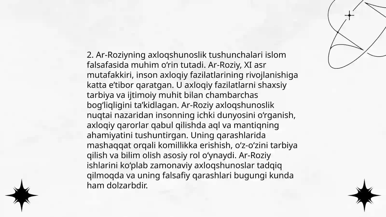 Ar Roziyning axloqshunoslik borasidagi olib borgan faoliyati 4