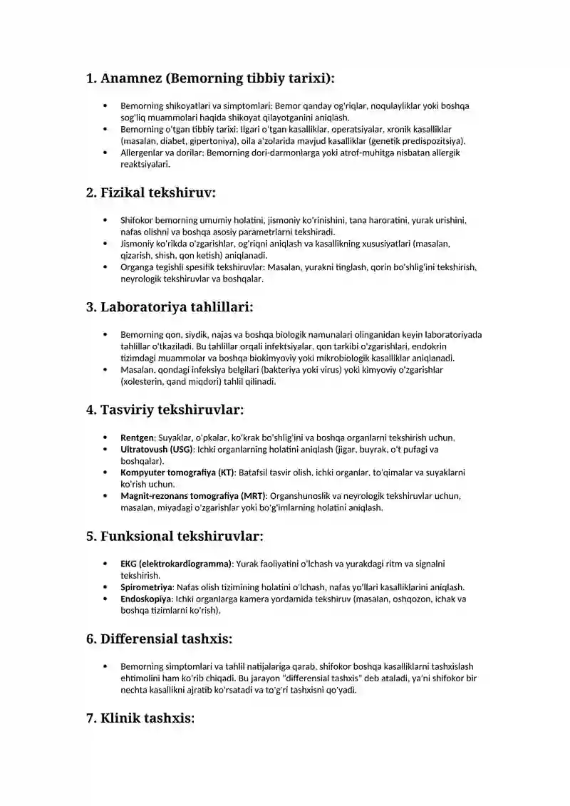 Meditsina informatikasiga oid 150 savol javoblari bilan 4