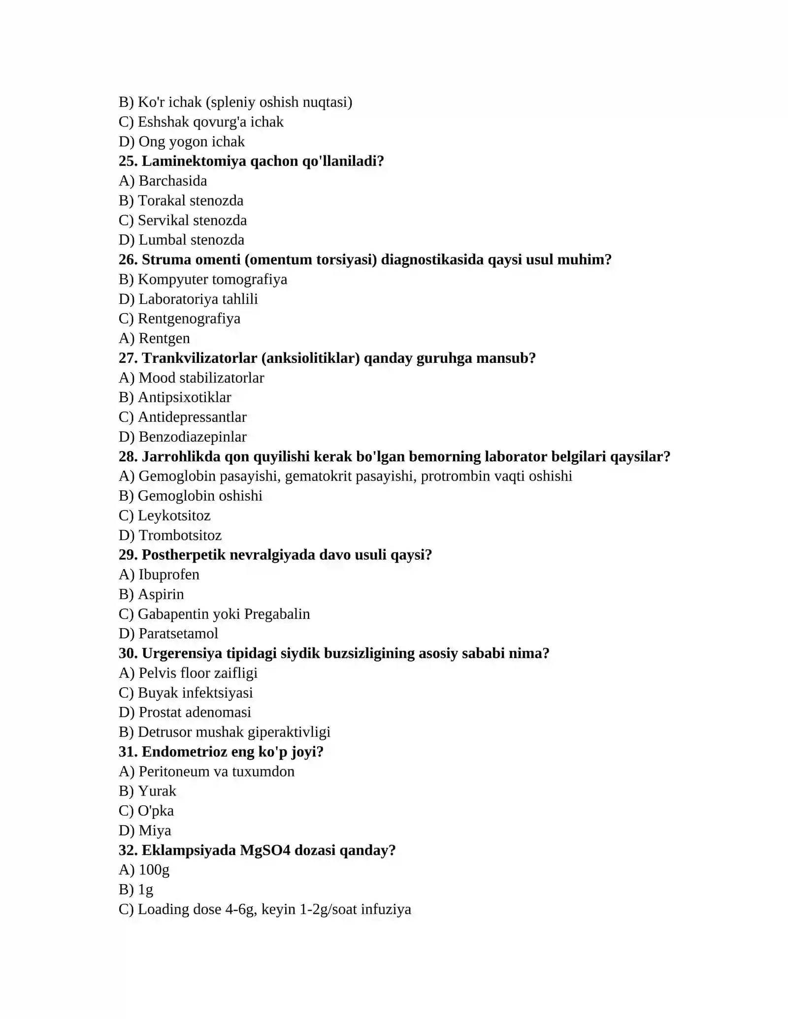 Ordinantura testlari 4