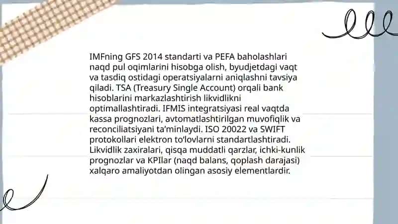 Gʻaznachilik amaliyotida Oʻzbekiston respublikasi uchun asos boʻlgan xalqaro tajriba va jahon andozalari 4