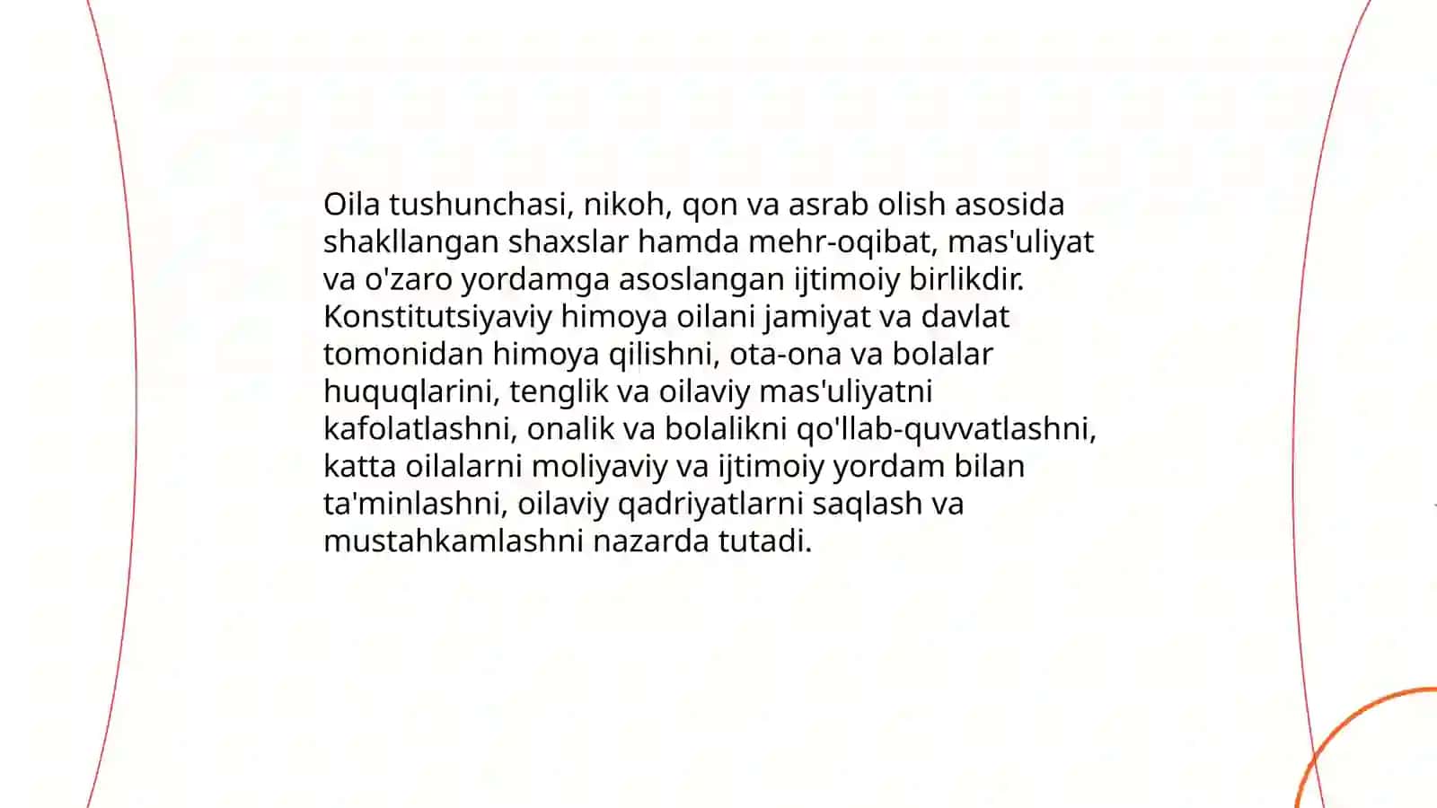 O'zbekiston Respublikasi Konstitutsiyasi oila huquqining manbai 4