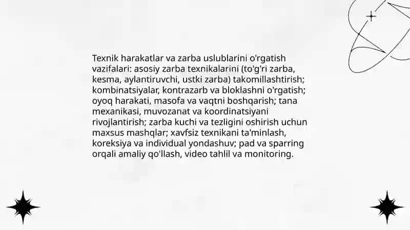 Muay Tay bo'yicha murabbiy tayyorlashning vazifalari 4