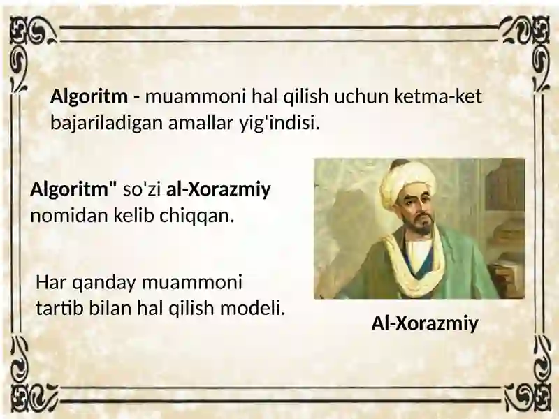 Algoritm tushunchasi va misollari 4