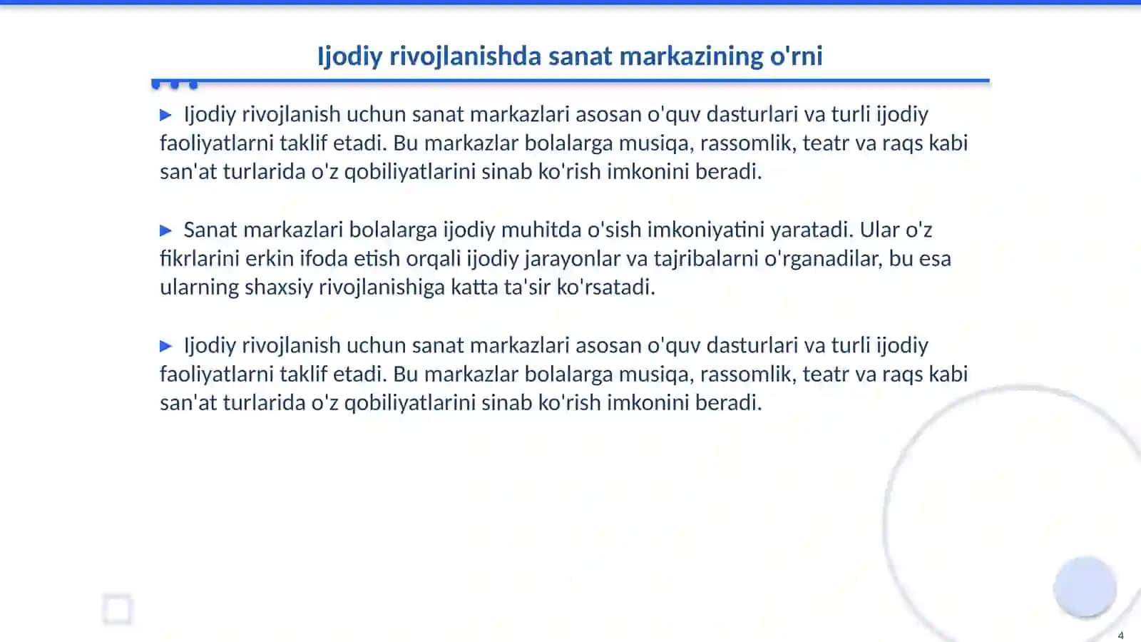 Sanat markazi haqida 4