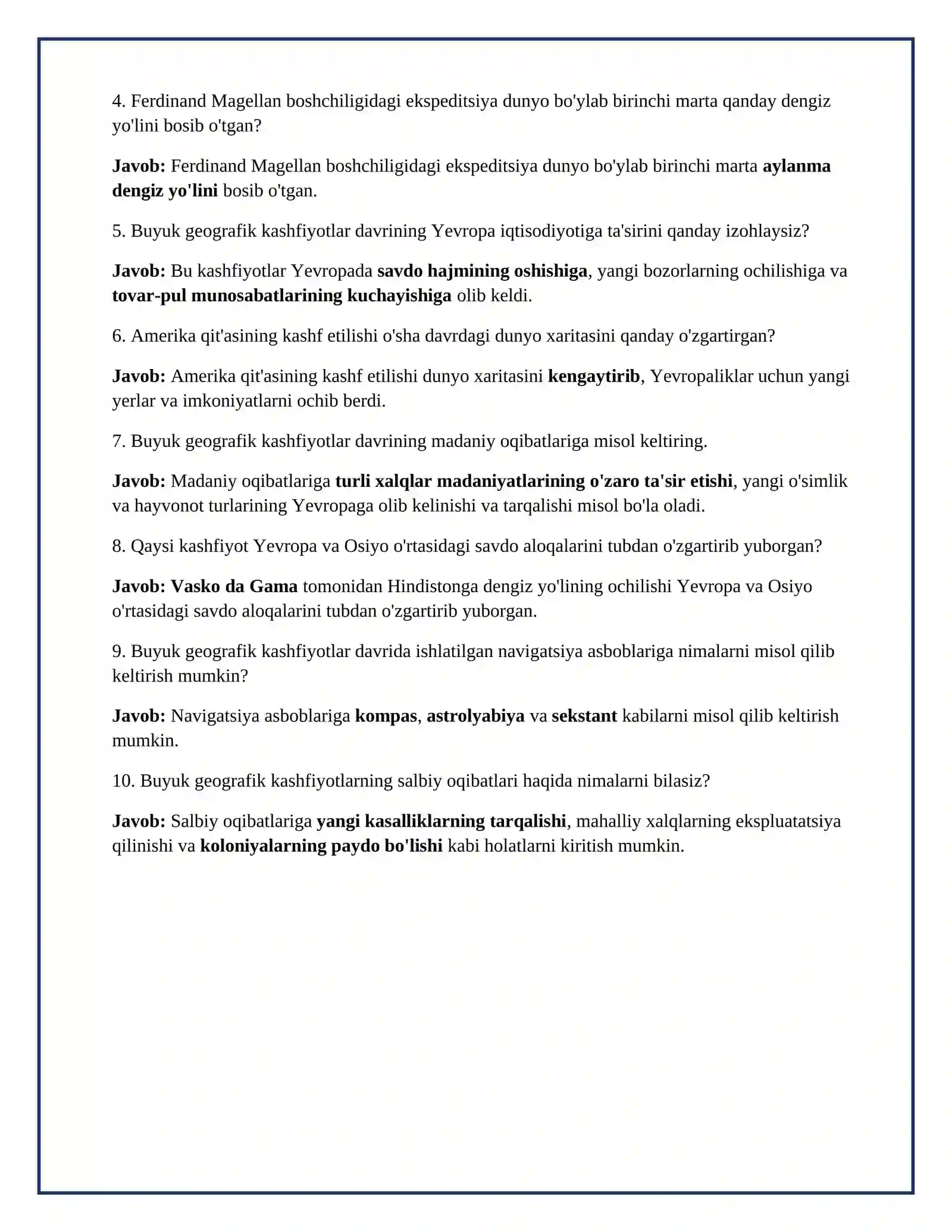 Lesson on Buyuk  geografik kashfiyotlar 4