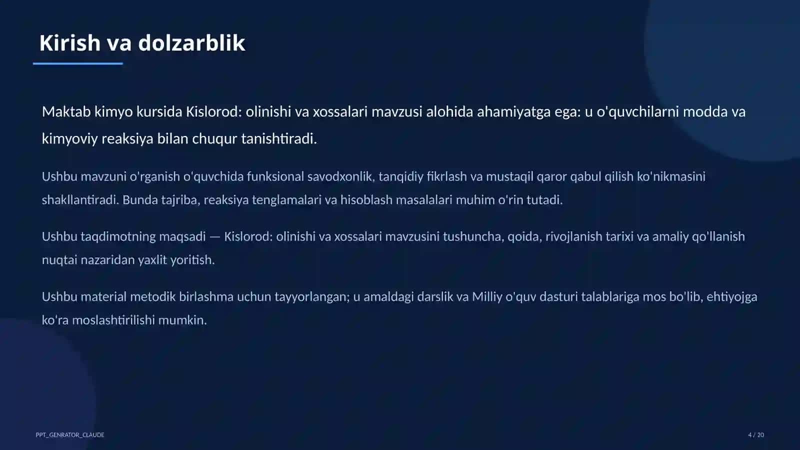 Kislorod: olinishi va xossalari (7-sinf) 4