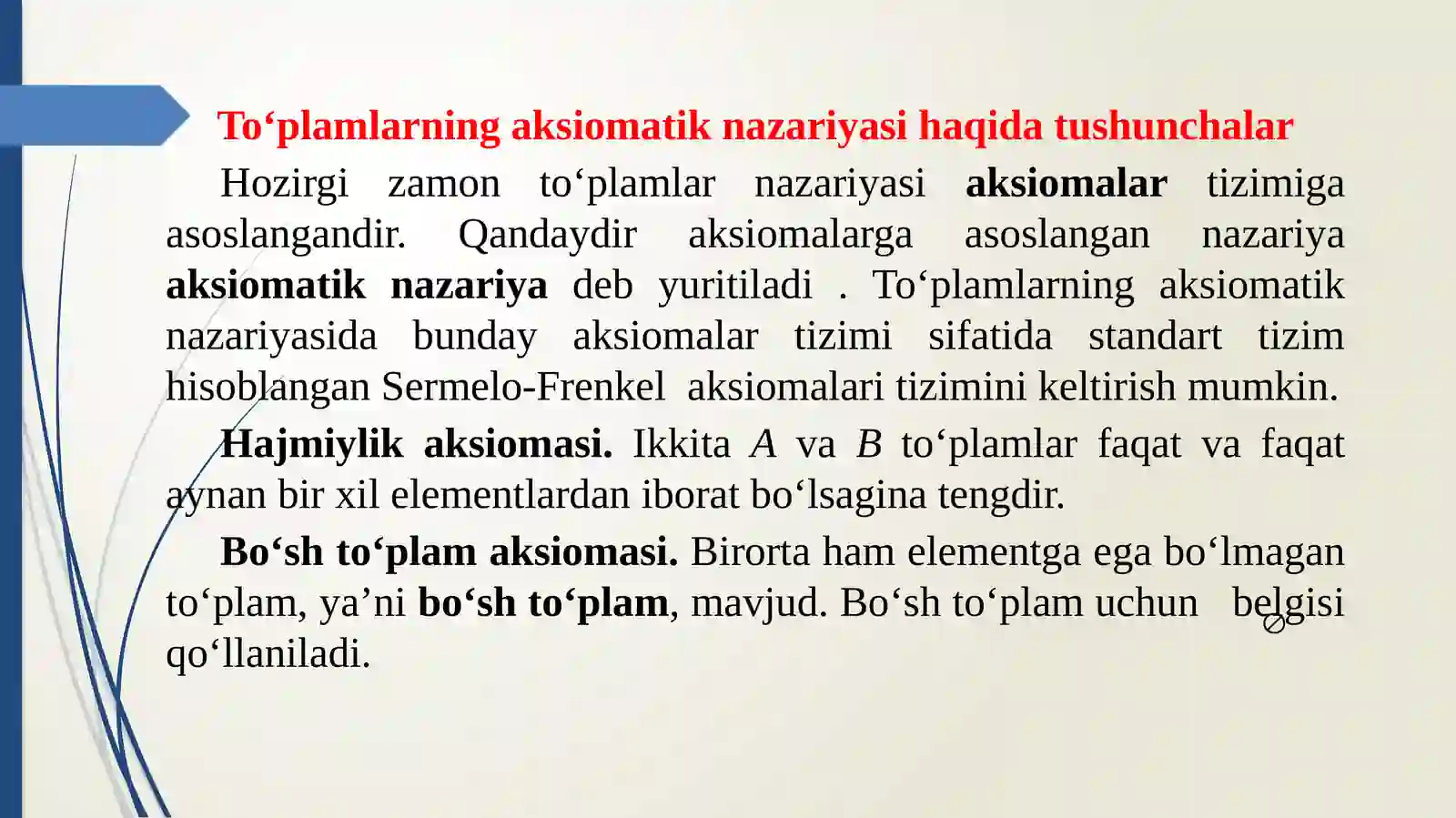 To‘plamlar ustida amallar 4