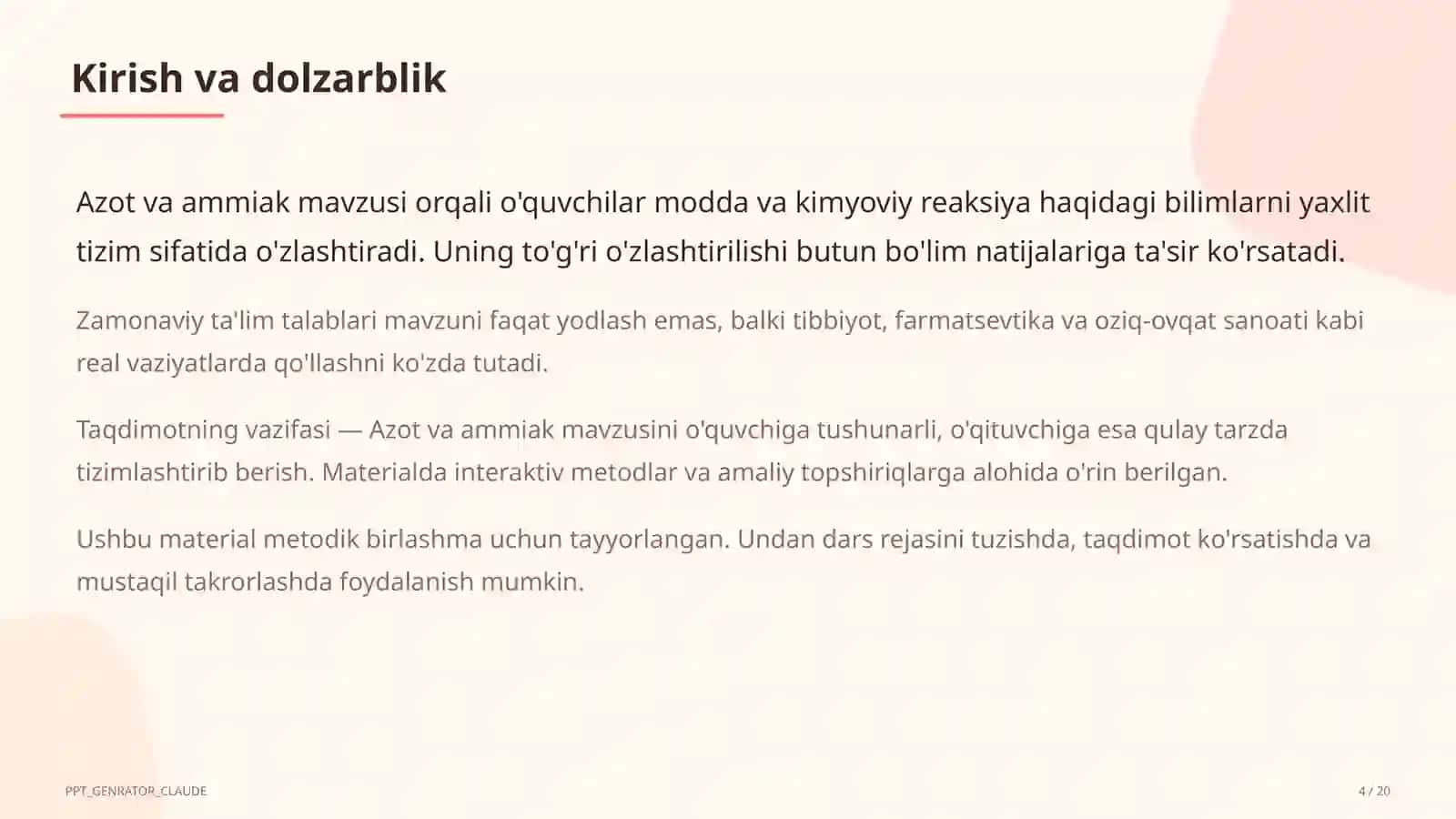 Azot va ammiak (9-sinf) 4