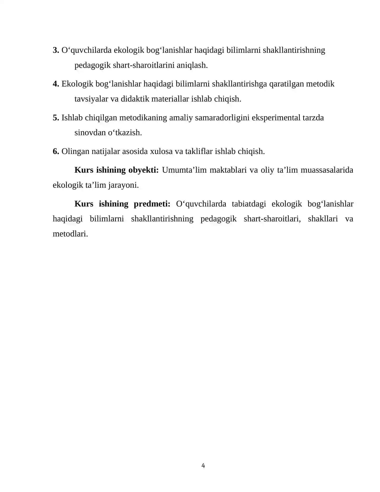 TABIATDAGI EKOLOGIK BOG'LANISHLAR HAQIDAGI BILIMLARNI SHAKLLANTIRISH 4