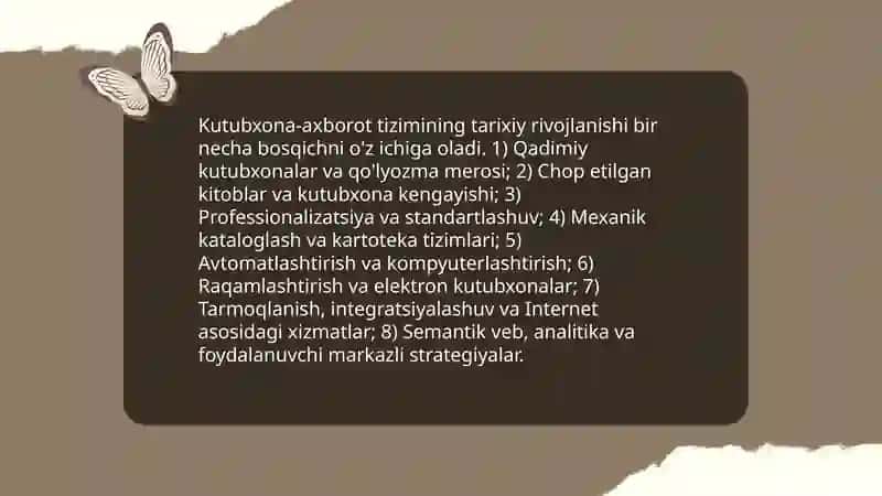Kutubxona-axborot faoliyatini tizim sifatida rivojlanishining oʻziga xosligi va xususiyatlari 4
