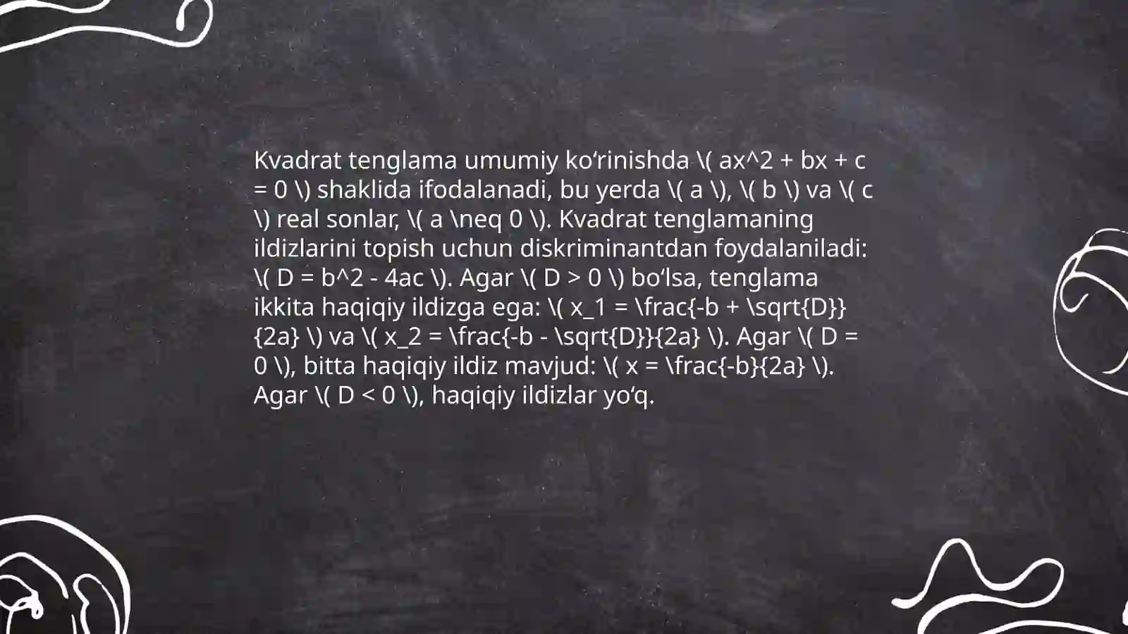 Kvadrat tenglama 4
