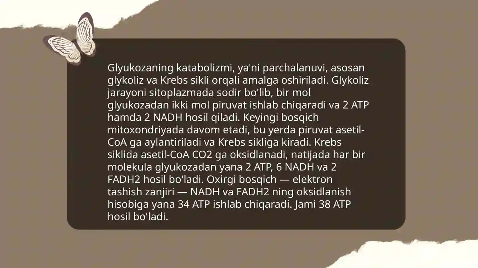 Glyukoza katobolizmi va glyukoneogenez. Pentozafosfat yoʻlining ahamiyati 4