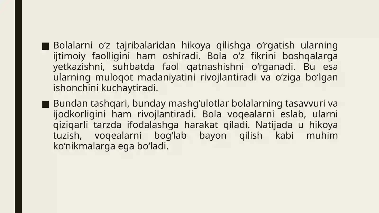 Bolalarni o‘z tajribalaridan (xotiradan) hikoya qilib berishga o‘rgatish 4