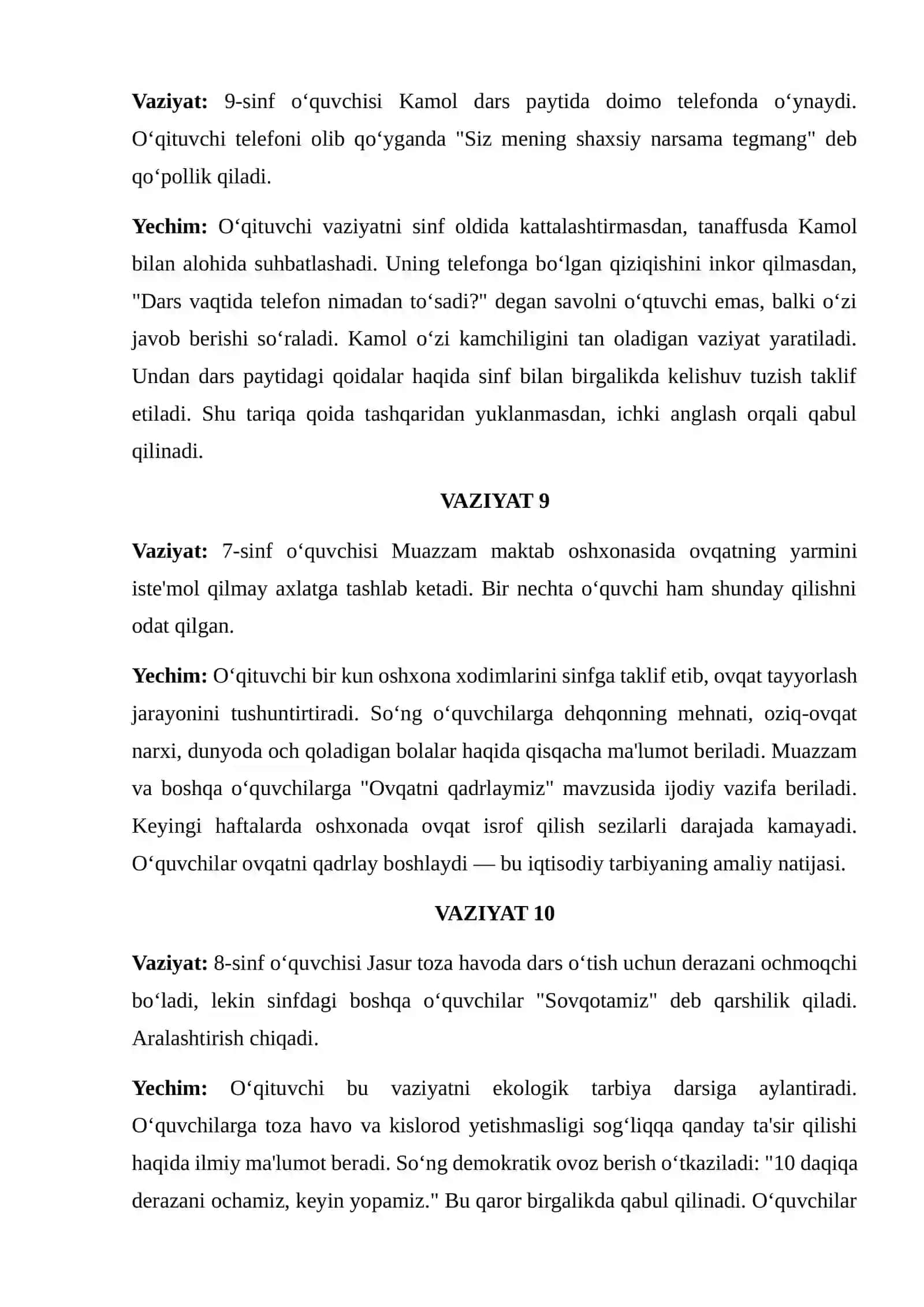 TARBIYA JARAYONINING O‘ZIGA XOS XUSUSIYATLARI, IQTISODIY TARBIYA, EKOLOGIK TARBIYA, O‘QUVCHILARDA ONGLI INTIZOMLILIKNI TARBIYALASH 4