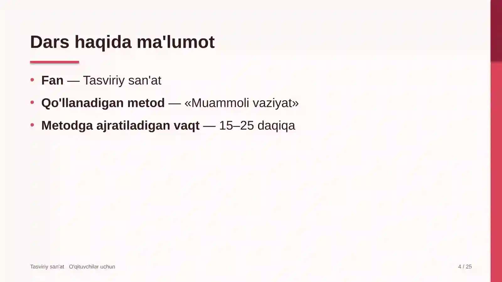 tasviriy san'at darslarida muammoli vaziyat metodidan foydalanish 3701 4
