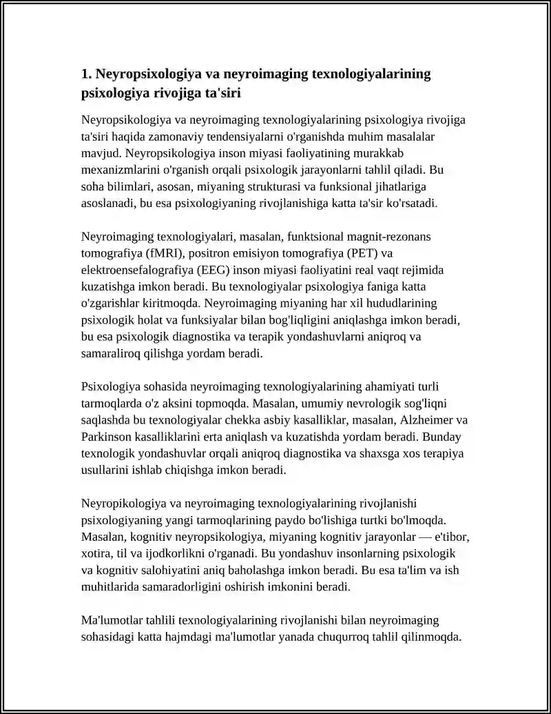 PSIXOLOGIYA FANI RIVOJLANISHINING ZAMONAVIY TENDENSIYALARINI ISHLAB CHIQISH 4