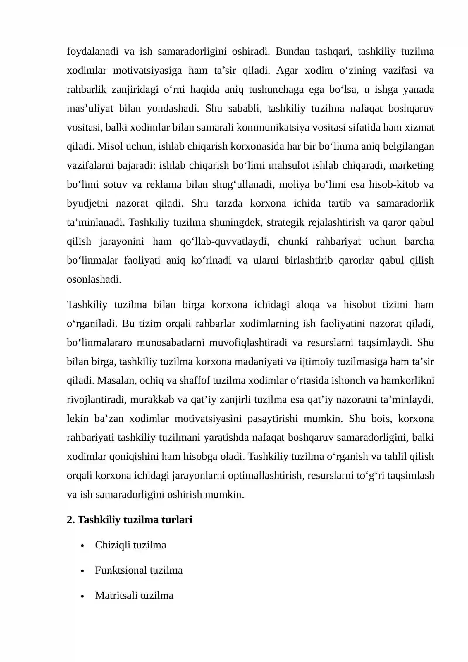Tashkiliy tuzilma diagrammasini chizish va tahlil qilish 4