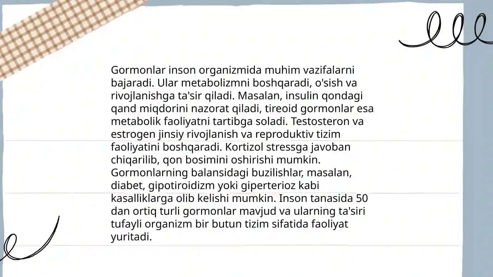 Endokrin tizimning inson organizmi va xulq- atvorining ahmiyati 4