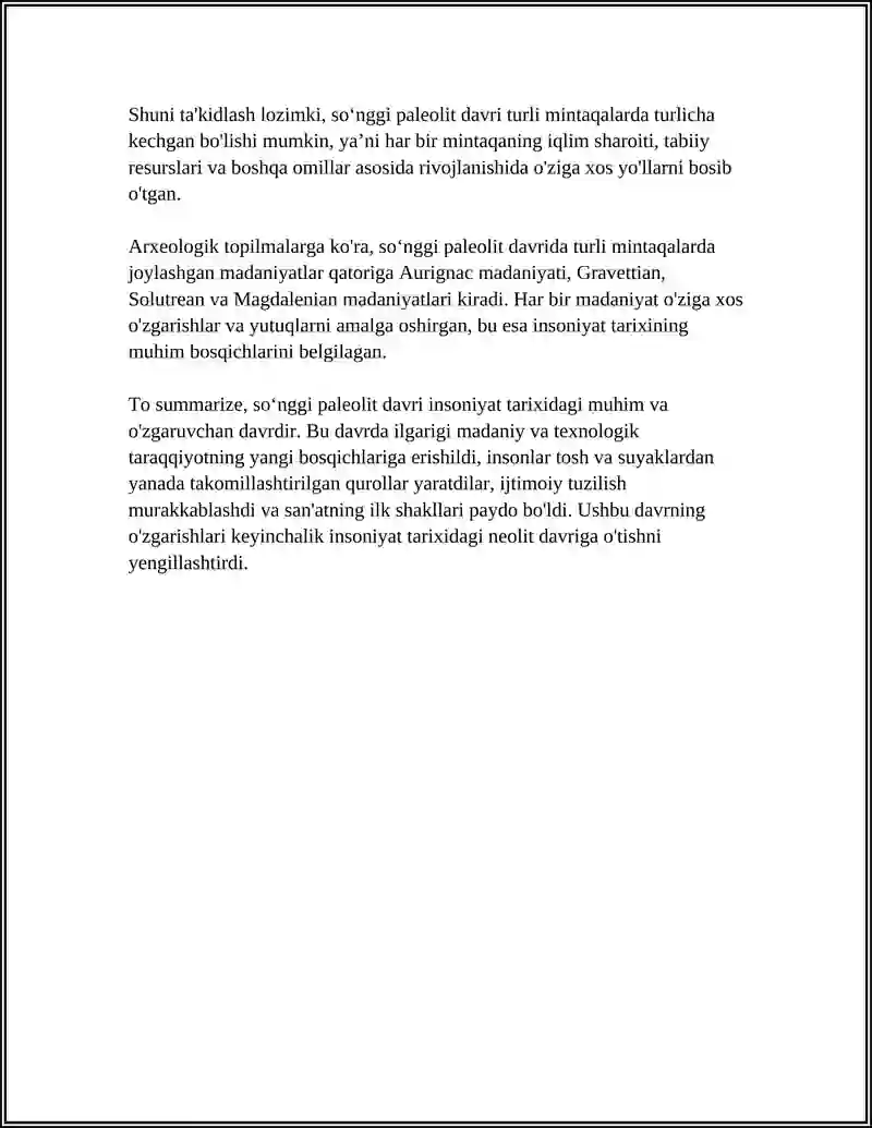 SOʻNGGI PALEOLIT 4