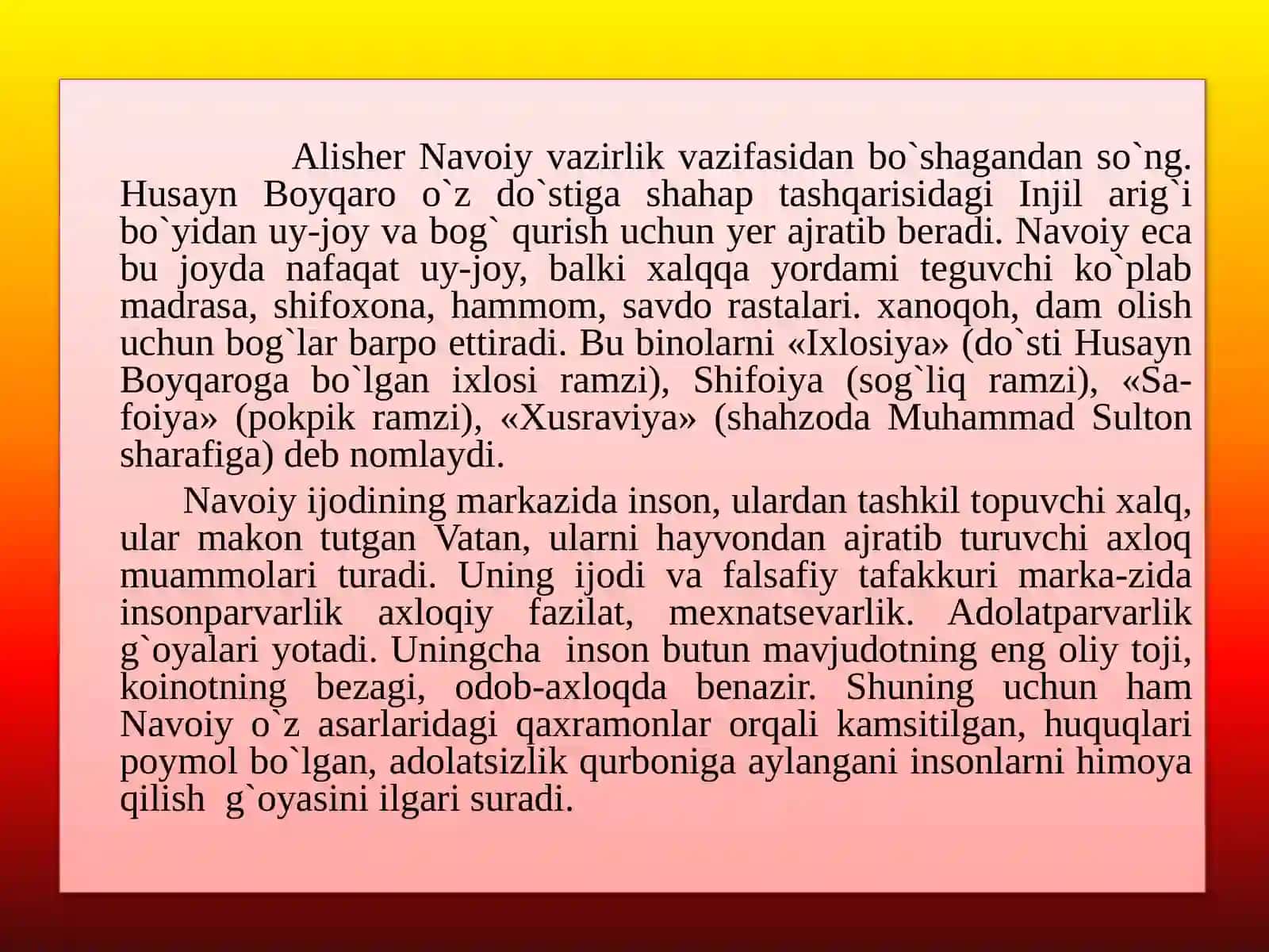 AlishyerNavoiy vaXuroson madaniyati 4