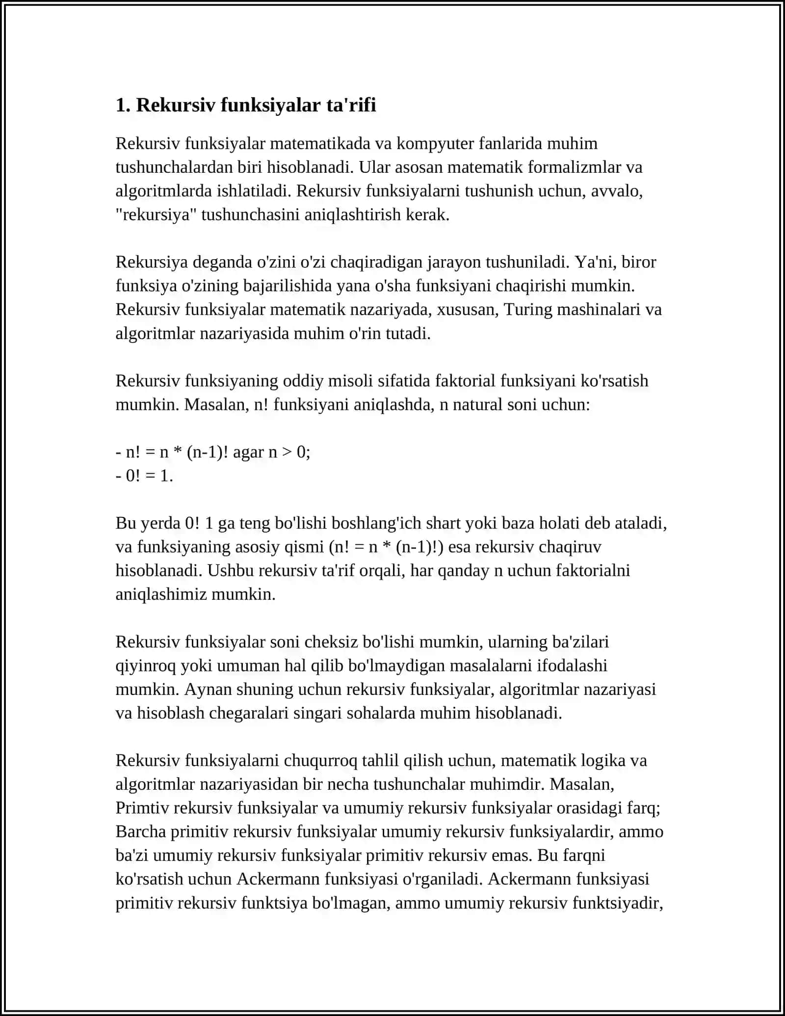 REKURSIV FUNKSIYA 4