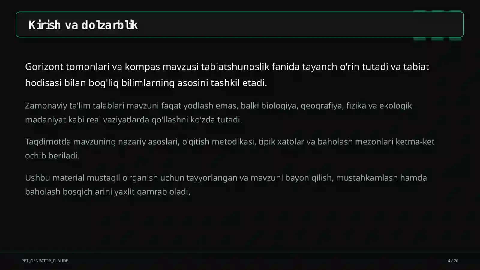 Gorizont tomonlari va kompas (3-sinf) 4