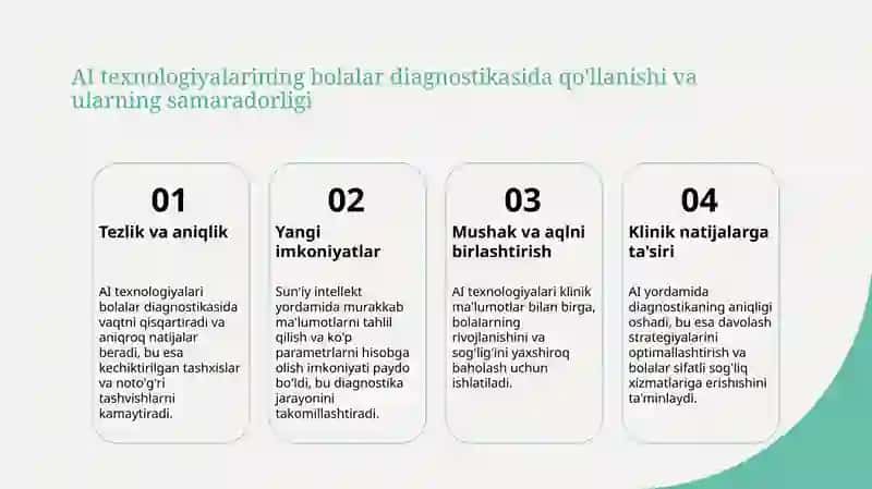 Sun'iy intellekt yordamida pediatriyada innovatsion tashxis usullarini o'rganish 4