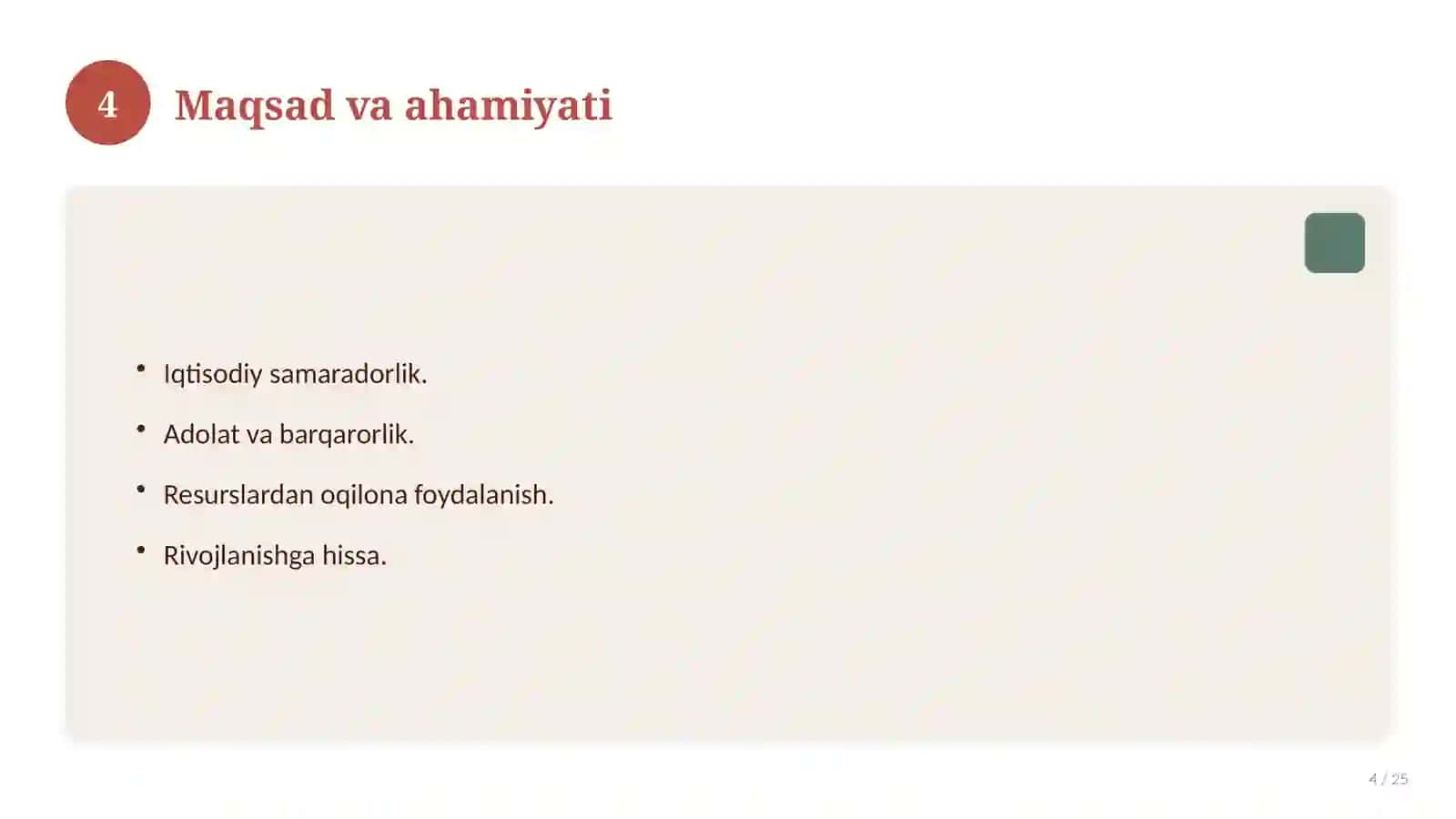 O‘zbekiston respublikasida qishloq va suv xo‘jaligi tarmoqlarida faoliyat yurutuvchi xo‘jalik subyektlarini moliyaviy qollab-quvvatlashning asoslari mavzusida kurs ishi 4