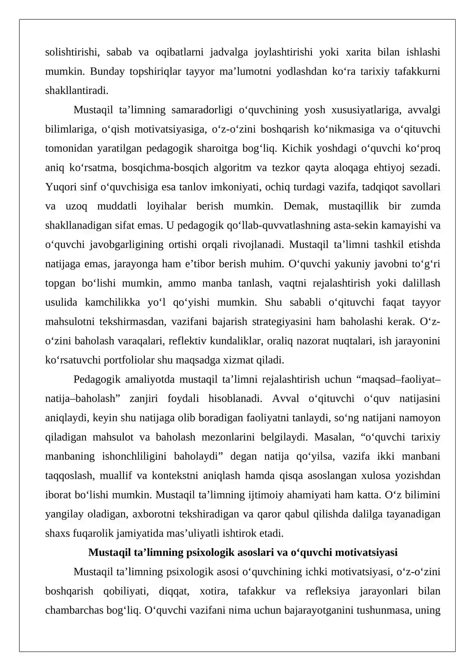 Mustaqil ta’lim faoliyatini tashkil etish 4