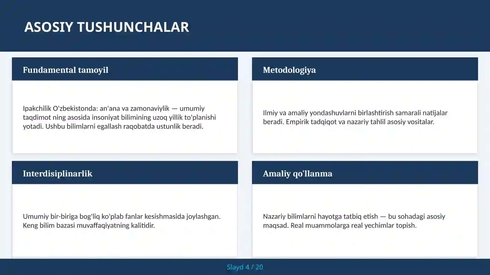 Ipakchilik O'zbekistonda: an'ana va zamonaviylik — umumiy taqdimot 4