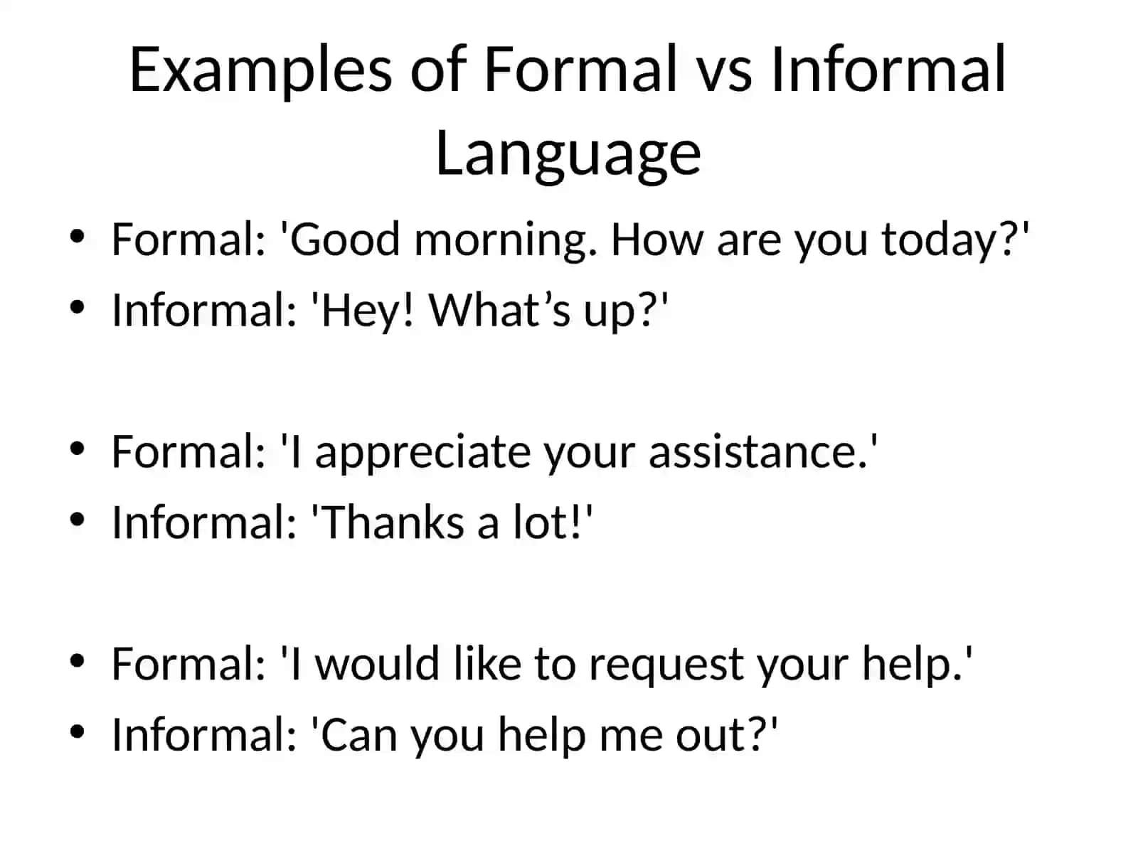 Formal vs Informal Language 4