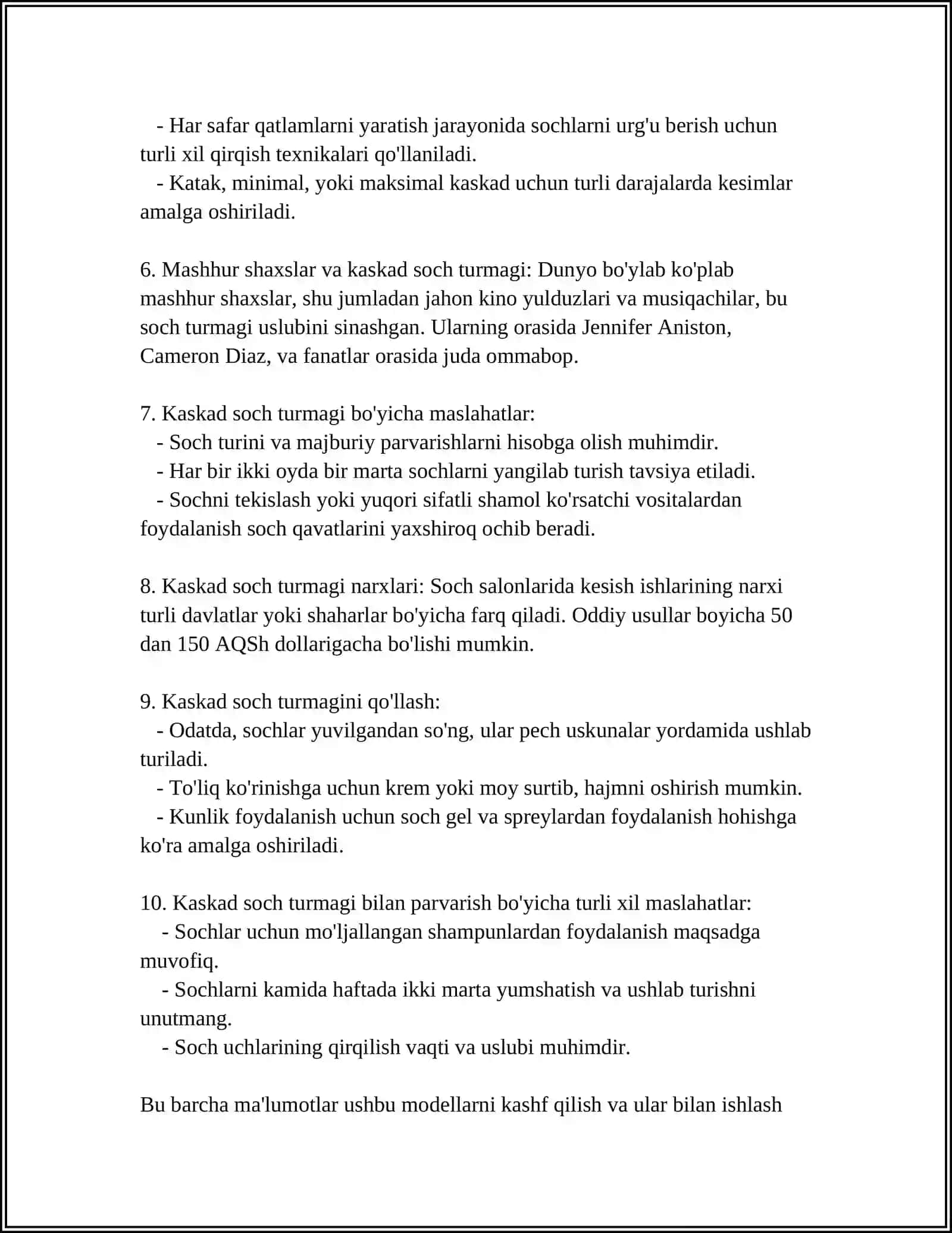 YOZ FASLIDAGI MODABOB SOCH TURMAKLARI 4