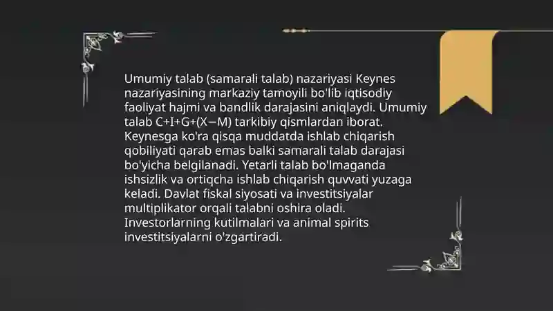 Jon Meyner Keynsning iqtisodiy ta'limoti va uning mohiyati 4