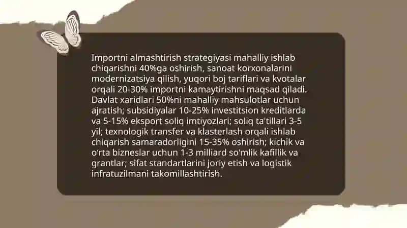 Milliy ishlab chiqarish va sanoat siyosati 4