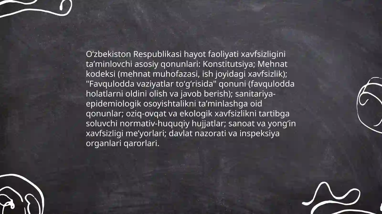 Hayot faoliyati xavfsizligining huquqiy va tashkiliy asoslari 4