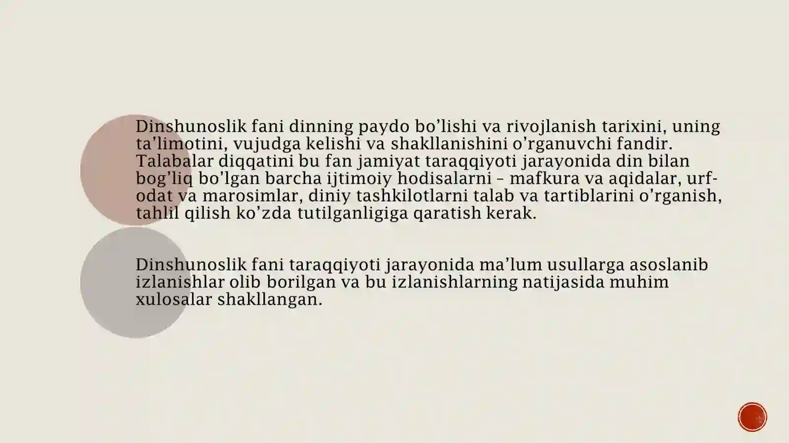 Dinshunoslik fanining predmeti 4