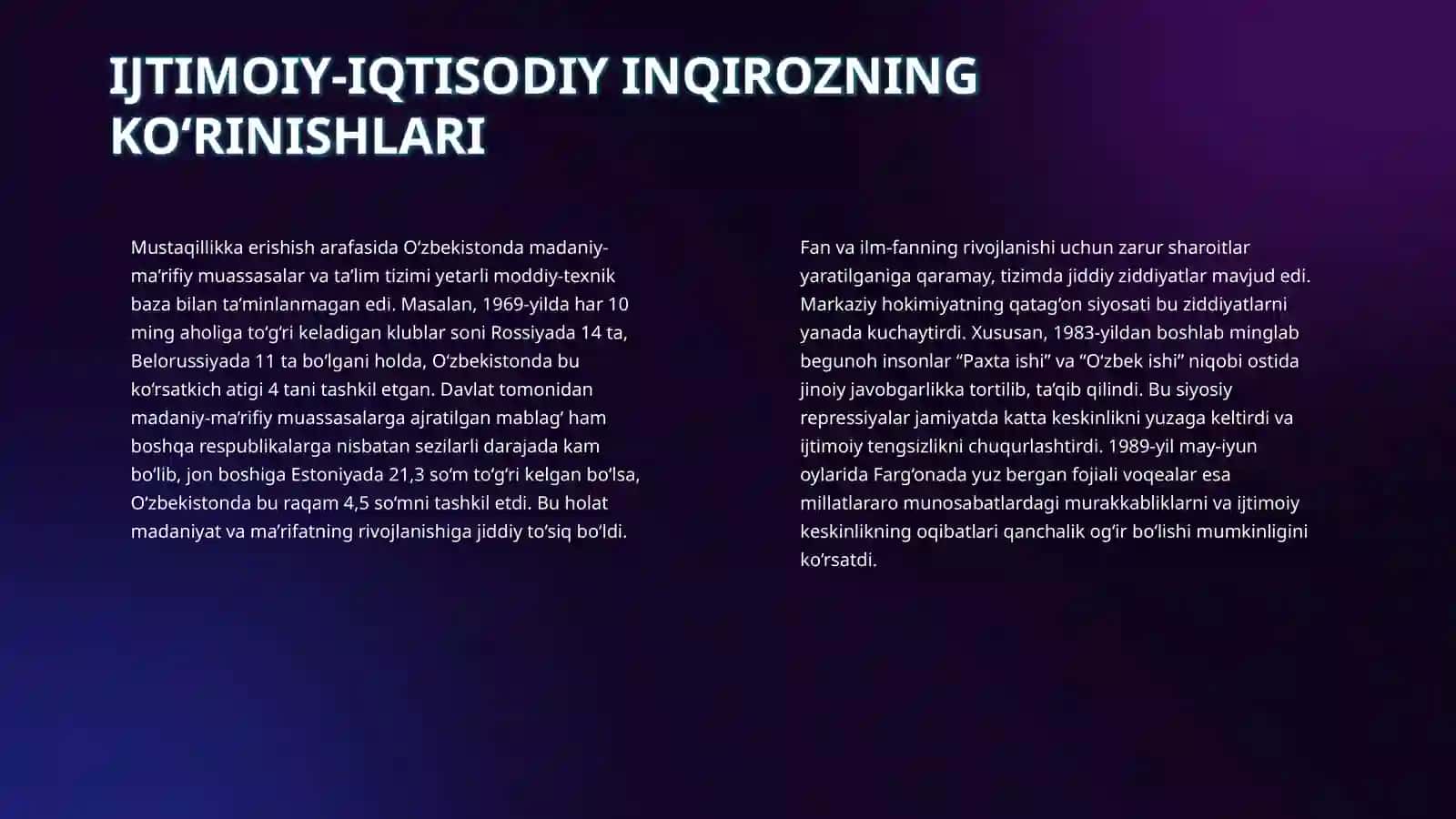 Mustaqillikka  erishish  arafasida  O‘zbekistondagi  ijtimoiy-siyosiy jarayonlar 4