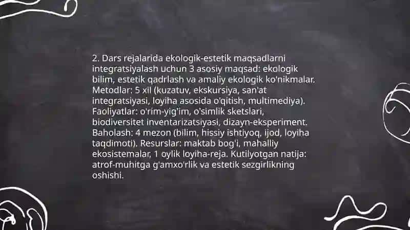 Biologiyani o'qitishda ekologik va estetik tarbiya 4