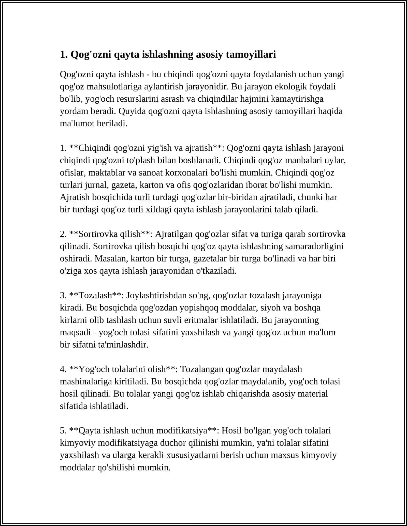 QAGʻOZ VA KARTON BILAN ISHLASH DARSLARINING MAZMUNINI TASHKIL ETISH METODIKASI MAVZUSIDA REFERAT 4