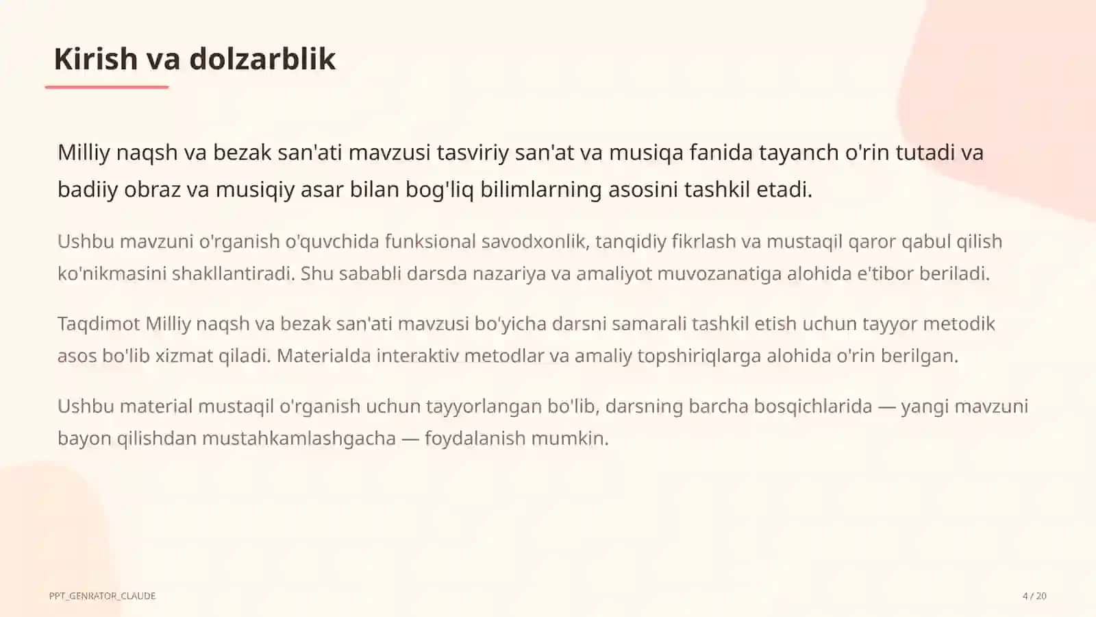 Milliy naqsh va bezak san'ati (3-sinf) 4