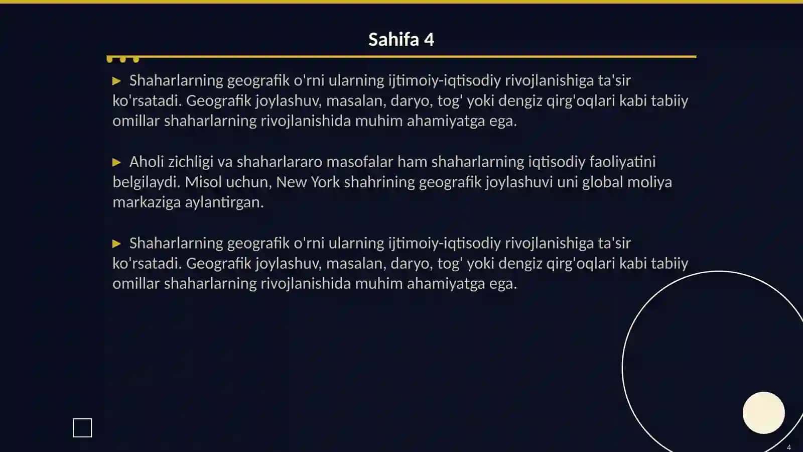 Shaharlarning geografik o‘rni 4