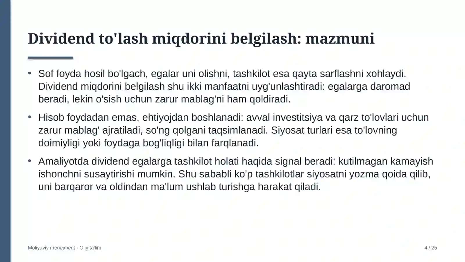 MOLIYAVIY MENEJMENT · OLIY TA'LIM 4